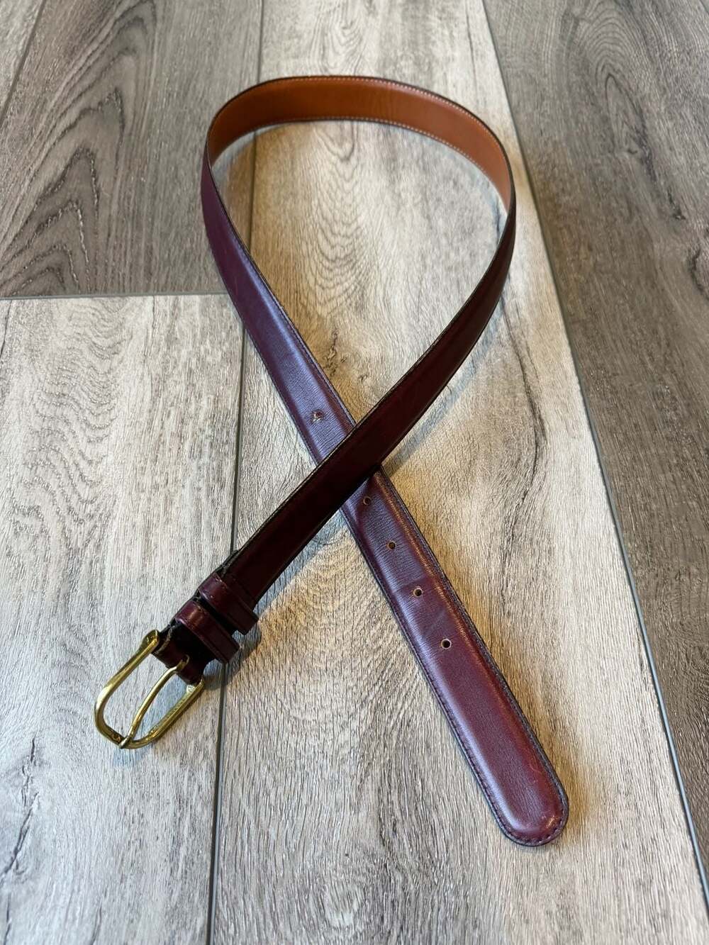 Coach 5600 Leather Belt Size 36 Burgundy Brass Hardware